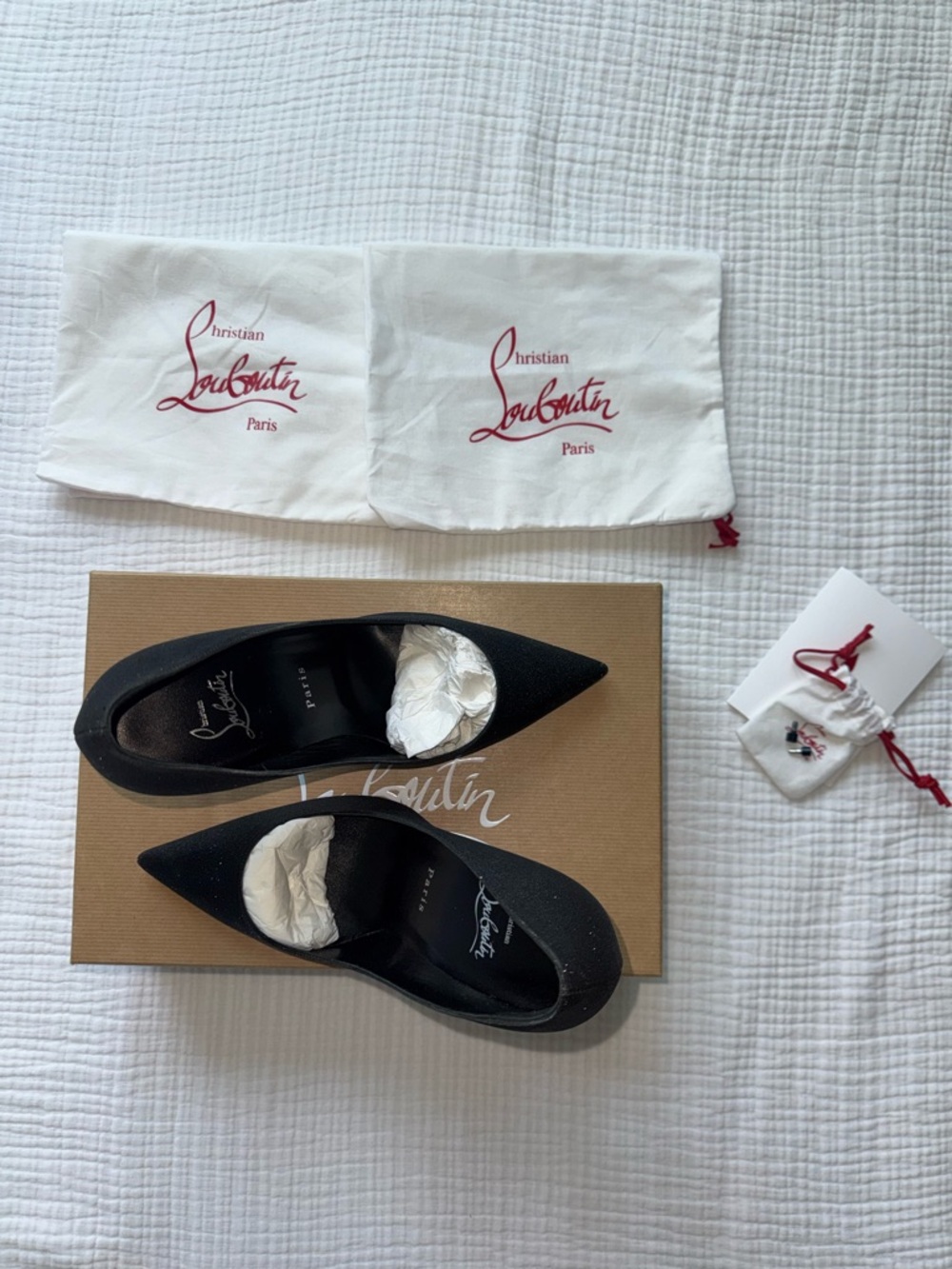 Christian Louboutin Kate 100 Black Glitter Pumps 39.5 Red Bottom Heels